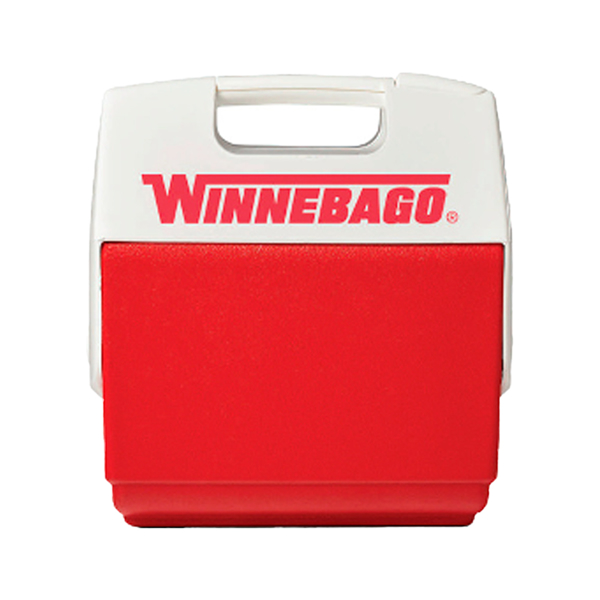 Image of a red cooler with white lid