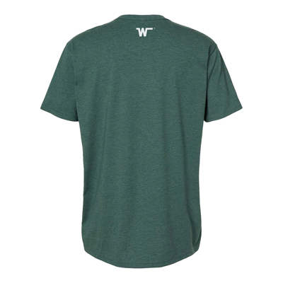 Image of a green tee with white Winnebago design