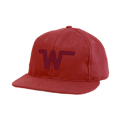 Image of a red cap with dark red W on front